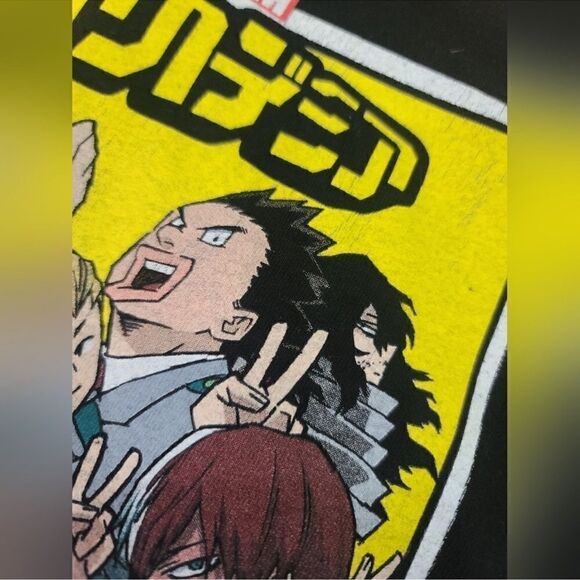 EUC-FUNATION My Hero-Academia Animae Black Short Sleeve Graphic Tee - Size Large - Picture 5 of 7